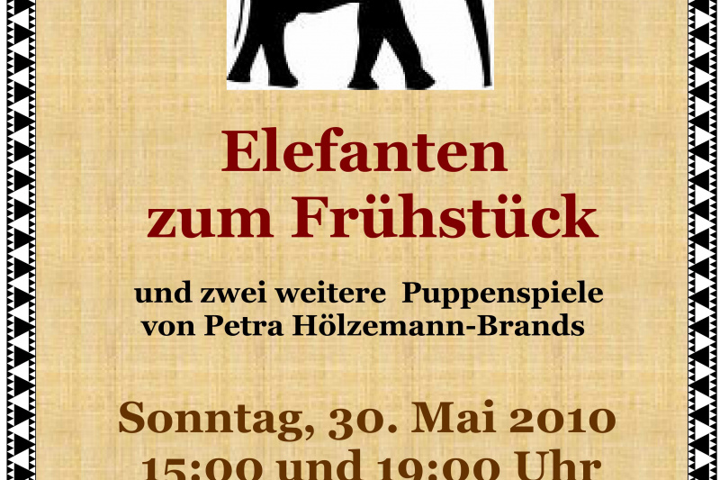 "Elefanten zum Frühstück" Aufführungsposter
