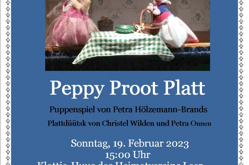 Aufführungsposter "Peppy Proot Platt"