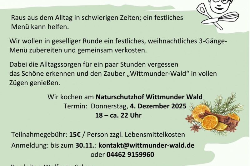 Plakat Kochkurs Weihnachtsmenü