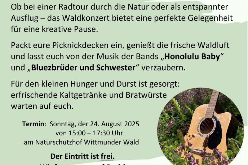 Informationsplakat Biosphärenkonzert Wittmunder Wald