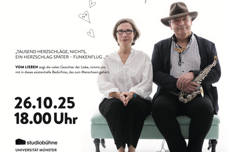 Plakat VOM LIEBEN in der Studiobühne / Münster (Foto: Pantel; Design: Pohlmeyer)