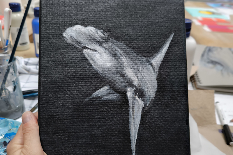 Acryl auf Leinwand, 18x24 cm, Dieses Original ist aktuell Teil einer Ausstellung in Großefehn.