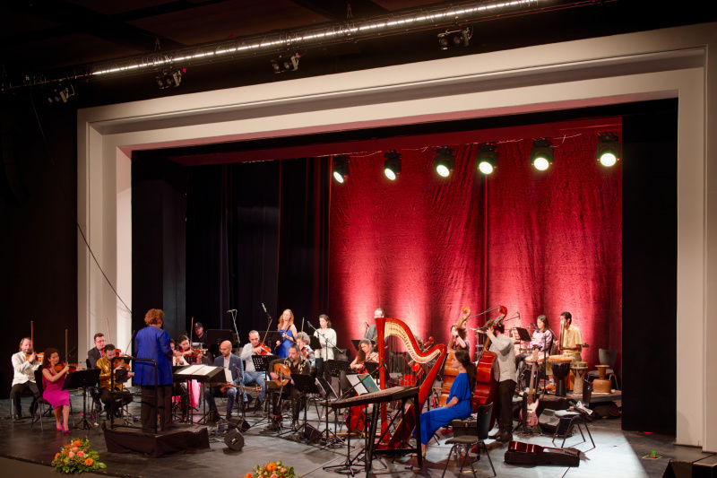 Das Bridges Klammerorchester auf der Bühne