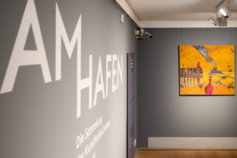 Das erste Bild der Ausstellung: Bodo Olthoff "Emder Herbstmorgen"