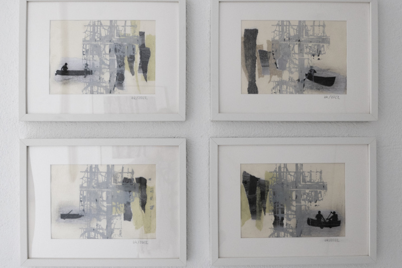 Im Boot, Collage, Serie