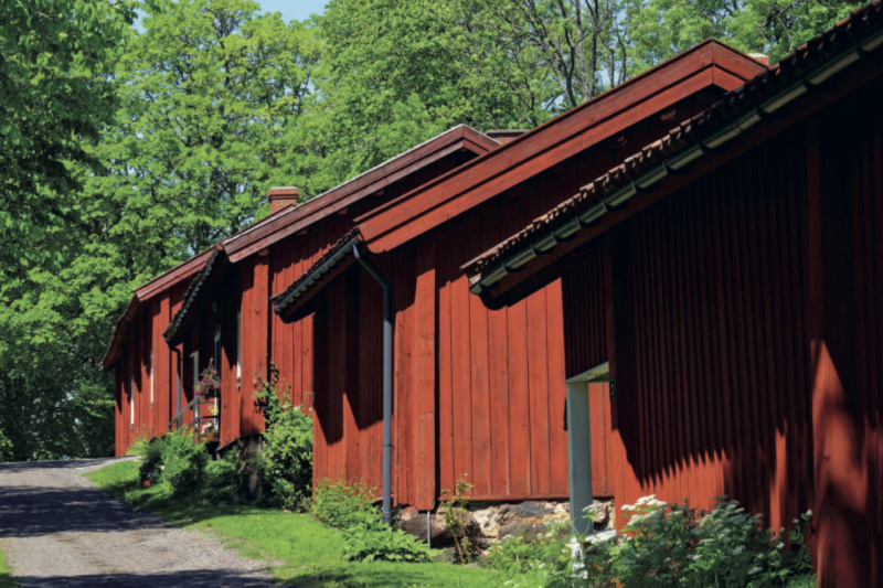 Titelbild: Alte Arbeiterhäuser in Fagervik (Südfinnland)