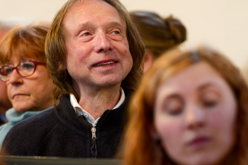 Ergriffene Hörer: Reinhard Böhlen – er stellte das Virginal – und Amke Postma vom Orgelfrühling-Team