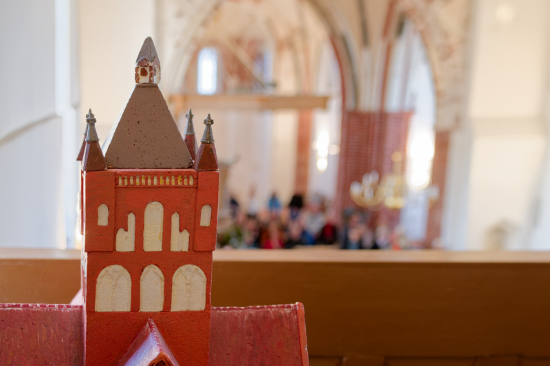 Das Modell der Kreuzkirche auf der Empore