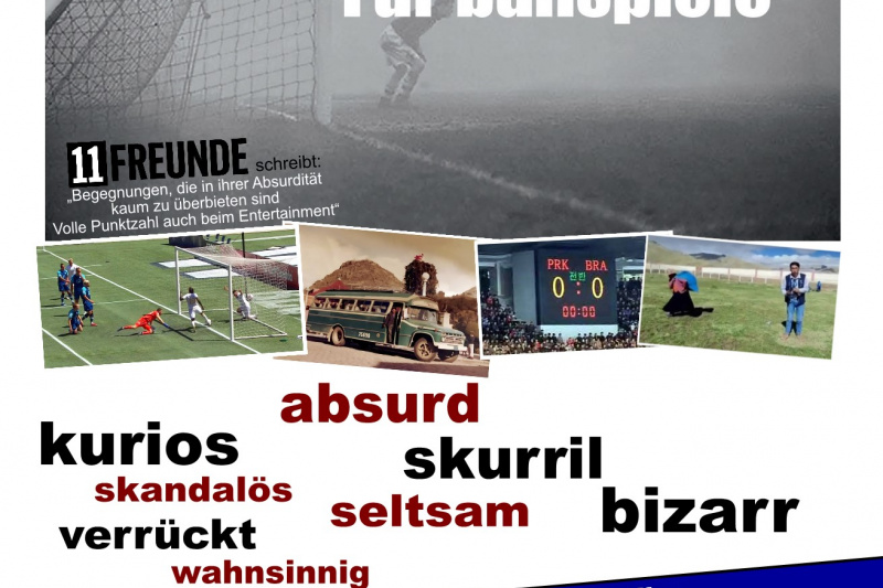Veranstaltungsplakat mit Bildern aus dem Stadion