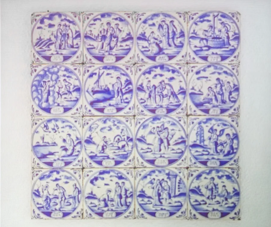 Beispiel für ein Fliesen-Tableau aus der Zeit um 1770/80