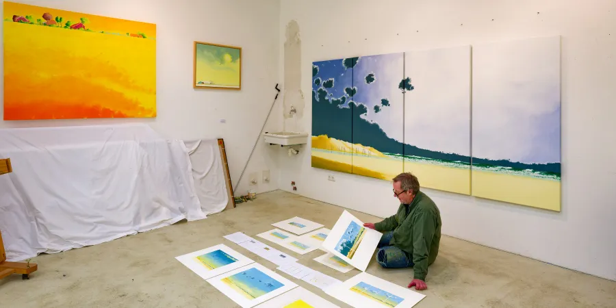 Herbert Müller in seinem Atelier