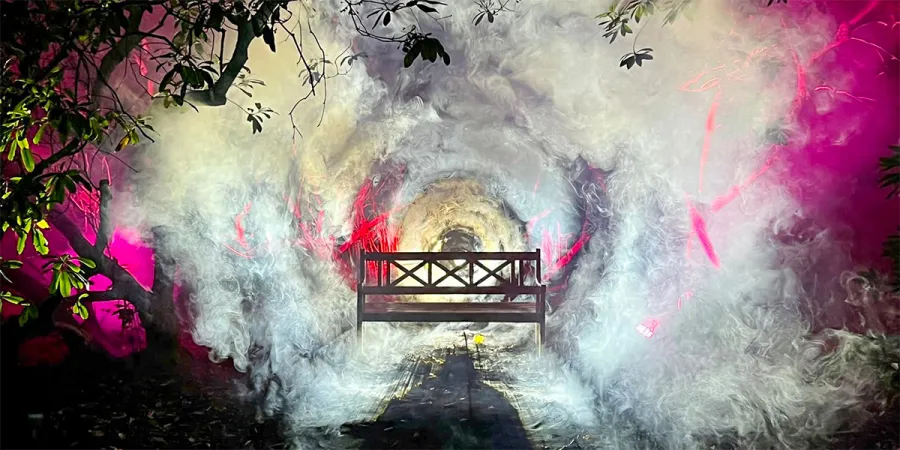 Ein Tunnel aus Licht auf der Lütetsburger Illumina.